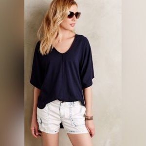Anthropologie T.la Navy North Coast Hooded Tee S